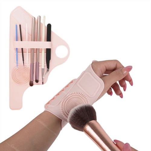 Best Selling Product  Makeup Assist Wrist Strap Silicone Makeup Brush Cleaning Pad Portable Palette