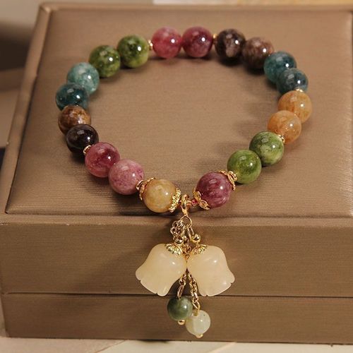 New Rainbow Lotus Color Bracelet Orchid Pendant Bracelet