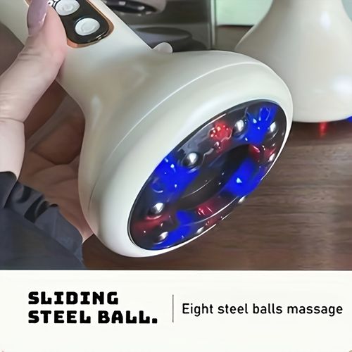 Intelligent 9-Speed Adjustable Cupping Massager - USB Rechargeable Body GUASHA Tool, 1200mAh, 8 Steel Balls, Home Use, Perfect Holiday Gift, Rechargeable Massager