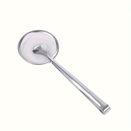 Stainless Steel Kitchen Strainer Spoon & Tongs - High-Temperature Resistant, Perfect for Frying Foods