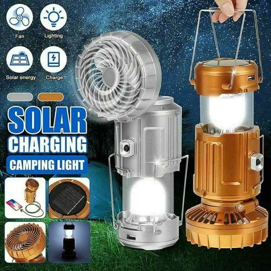 6-in-1 draagbare LED-campinglantaarn op zonne-energie