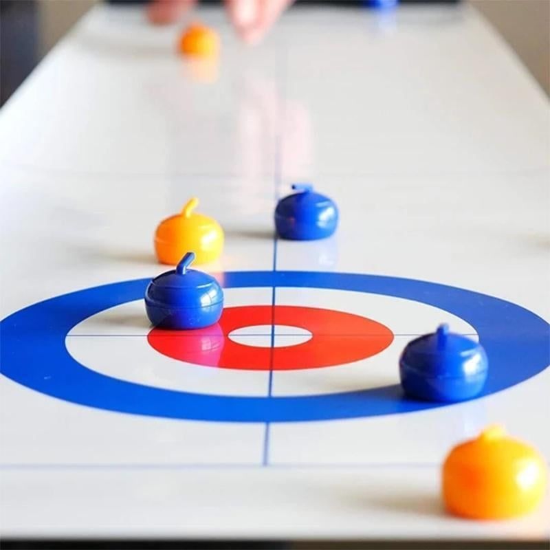 Curlingspel op tafelblad