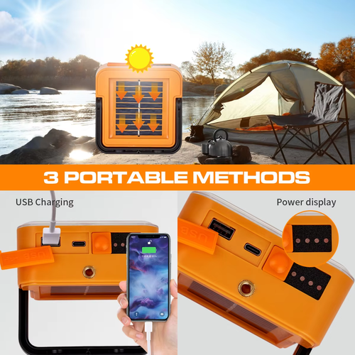 1.Multi-functional Solar Flood Light, Mobile Rechargeable LED Lamp for Outdoor Activities & Home Emergency