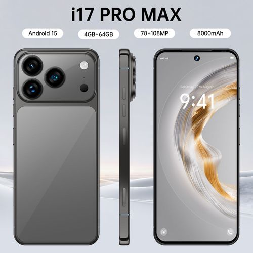 I17 Pro Max Android Smartphone, 4GB+64GB or 3GB+16GB, Global Version with 6.9-Inch Large Screen, Available in Black White Gray Gold Orange, Free Phone Case + Charger Included