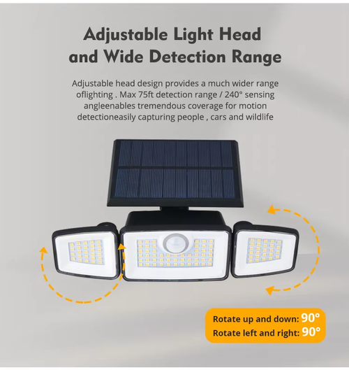 Ultra-Bright PIR Solar Security Wall Light | Front Porch Motion Sensor for Outdoor Garden & Villa - Energy-Efficient & Waterproof