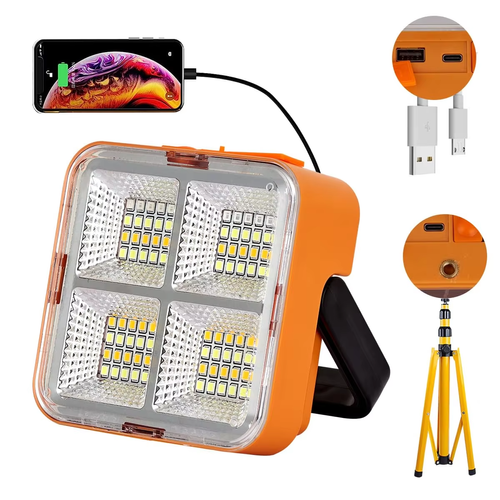 1.Multi-functional Solar Flood Light, Mobile Rechargeable LED Lamp for Outdoor Activities & Home Emergency