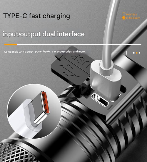 New LED Strong Light Flashlight, Super Bright Long-range, Long-lasting Rechargeable, Multi-functional Portable Emergency Work Light for Outdoor & Home