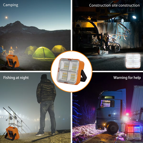 1.Multi-functional Solar Flood Light, Mobile Rechargeable LED Lamp for Outdoor Activities & Home Emergency