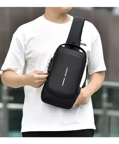 Mochila Crossbody Anti-Furto Premium – Impermeável com Entrada USB