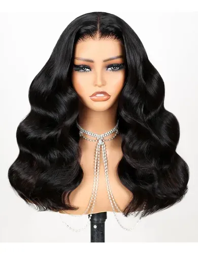 Peruca Lace Frontal Premium Black Diamond – Ondas de Cinema e Raiz Invisível