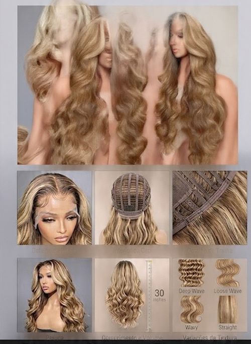 Peruca Lace  de Cabelo Humano Virgem (Grau 12A).