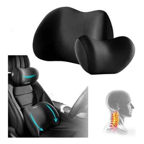 Kit Almofada Lombar + Apoio de Cabeça Ergonômico em Espuma de Memória