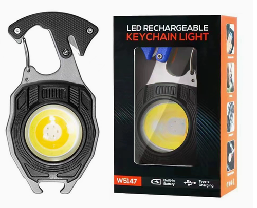 Mini Lanterna de Chaveiro LED Recarregável W5147 (Multifuncional)