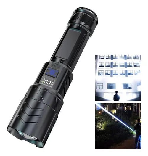 Lanterna Tática de LED com Display Digital de Bateria