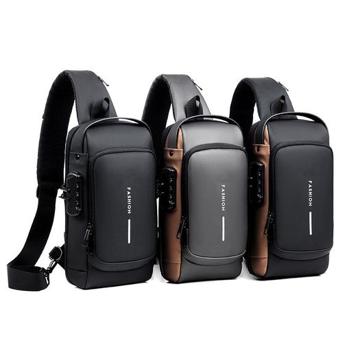Mochila Crossbody Anti-Furto Premium – Impermeável com Entrada USB