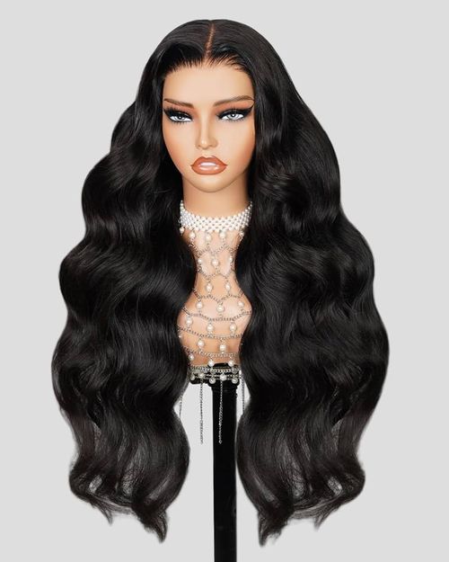 Peruca Lace Frontal Premium Black Diamond – Ondas de Cinema e Raiz Invisível