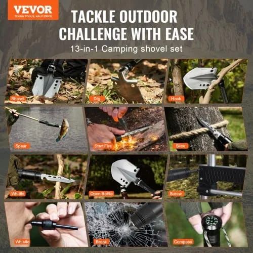 Pá de Sobrevivência Tática Militar Multifuncional