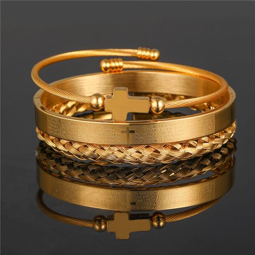 Kit Trinity Gold: Elegância Masculina com Propósito e Fé