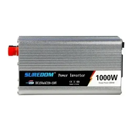 Inversor de Corrente Suredom 1000W – DC 12V para AC 220V-230V com Saída USB