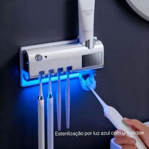 Esterilizador de Escovas de Dente Inteligente com Dispenser Automático