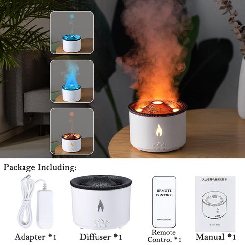 🌋 Umidificador e Difusor Ultrassônico Efeito Vulcão Max – 360ml