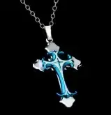 Pingente de cruz azul