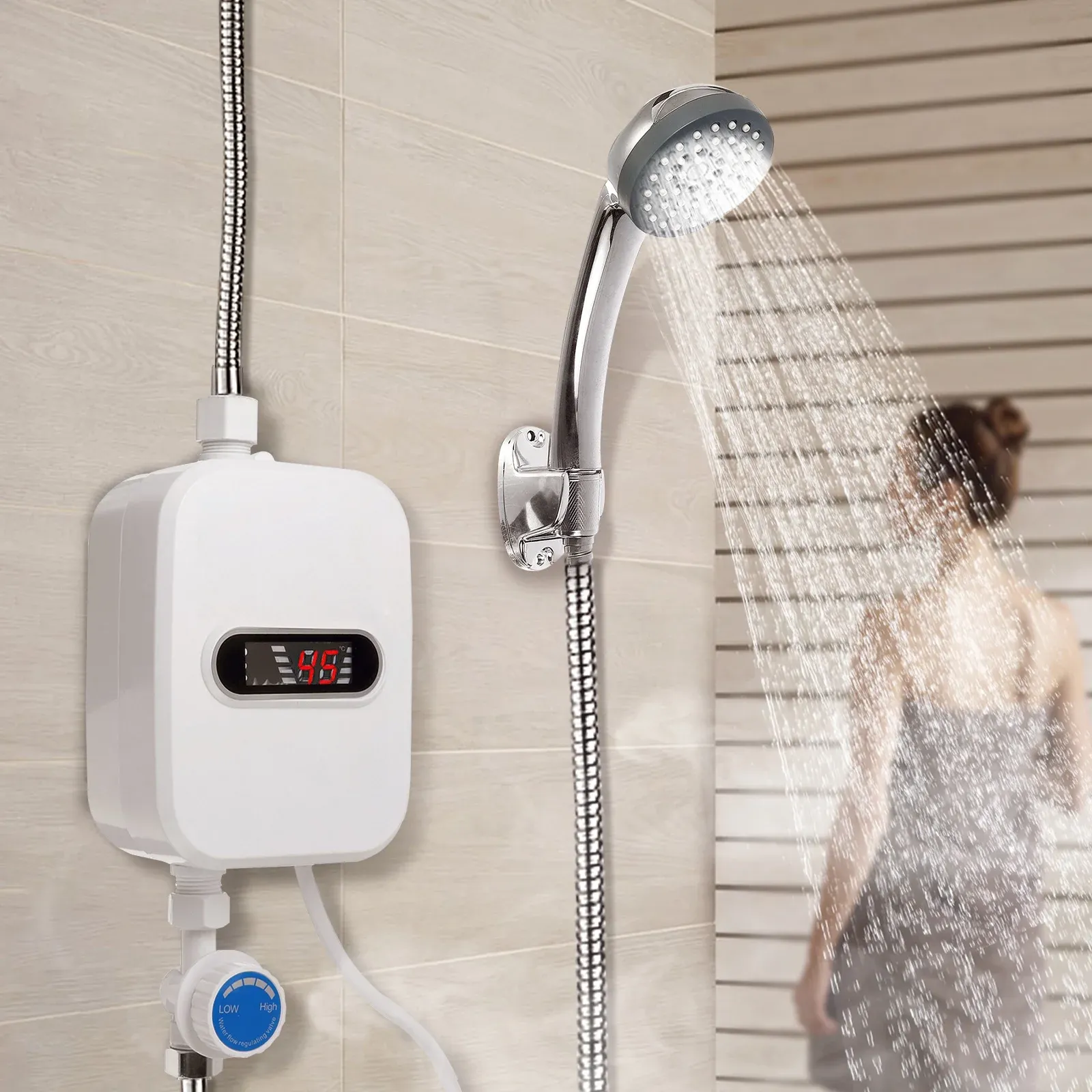 Aquecedor de Água Elétrico Instantâneo com Chuveiro Integrado