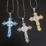 Pingente de cruz azul