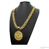 Pingente circular dourada saint michael