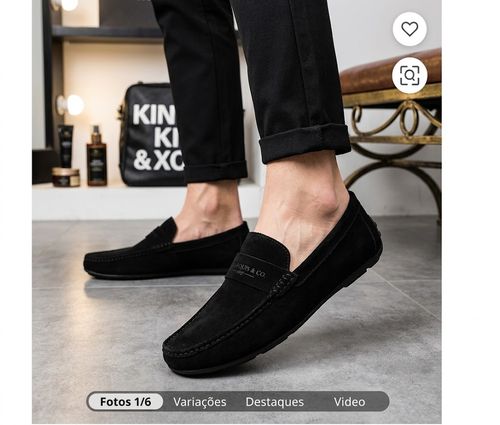 Mocassim Drive Marquis & Co. | Edição Premium Camurça Negra