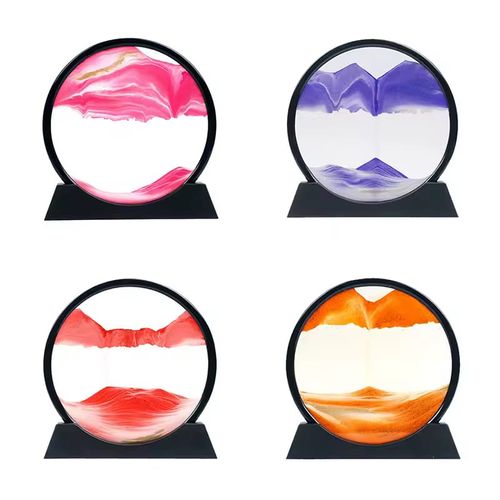 Ampulheta de Areia em Movimento (Moldura Circular)