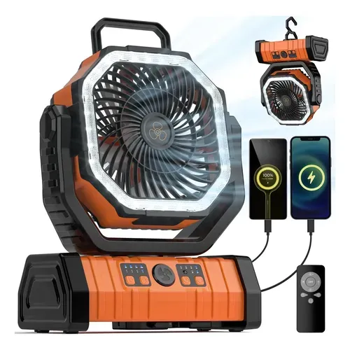 Ventilador Portátil Tático- Estação de Energia e Iluminação 3-em-1