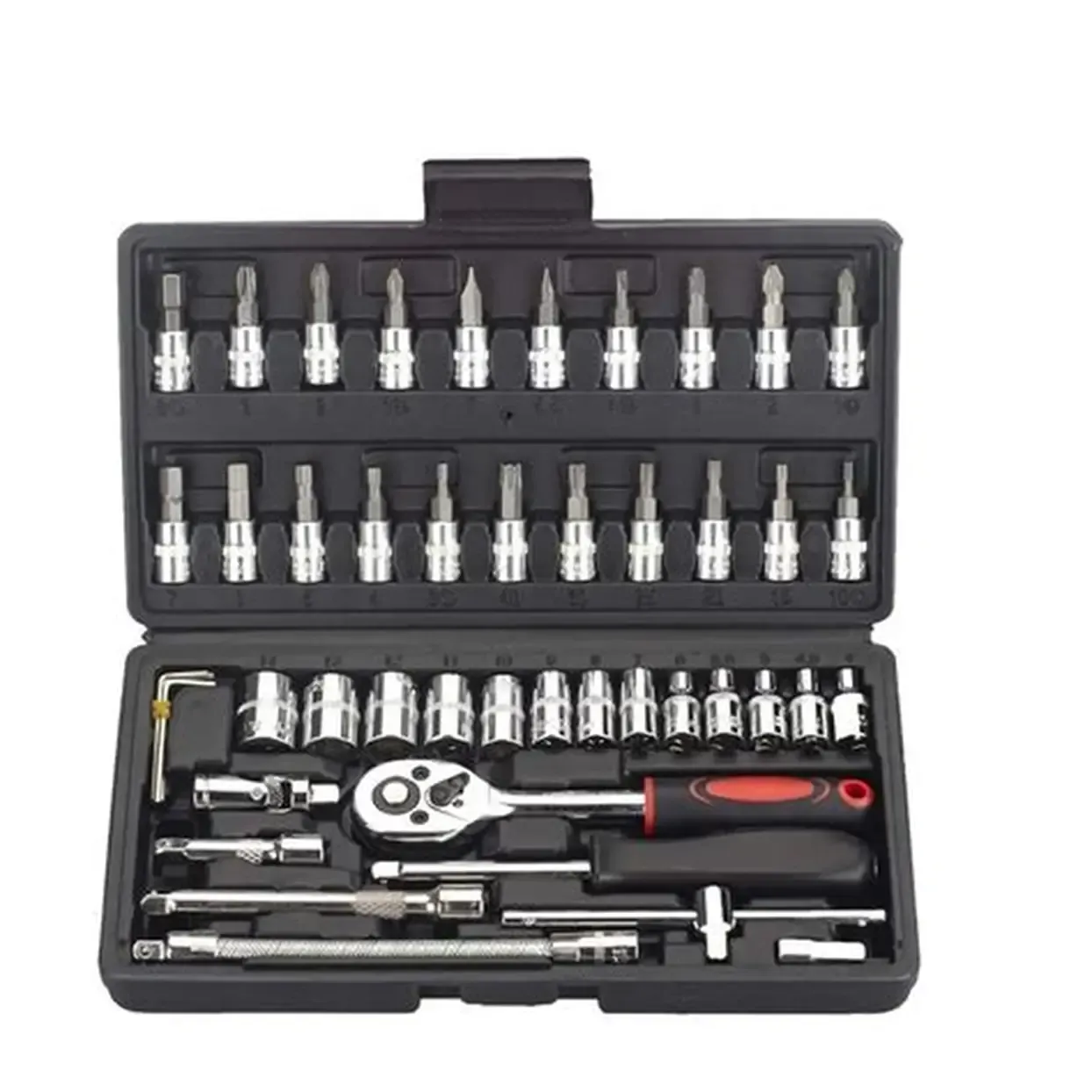 Jogo de Soquetes e Chaves Catraca (54 peças).