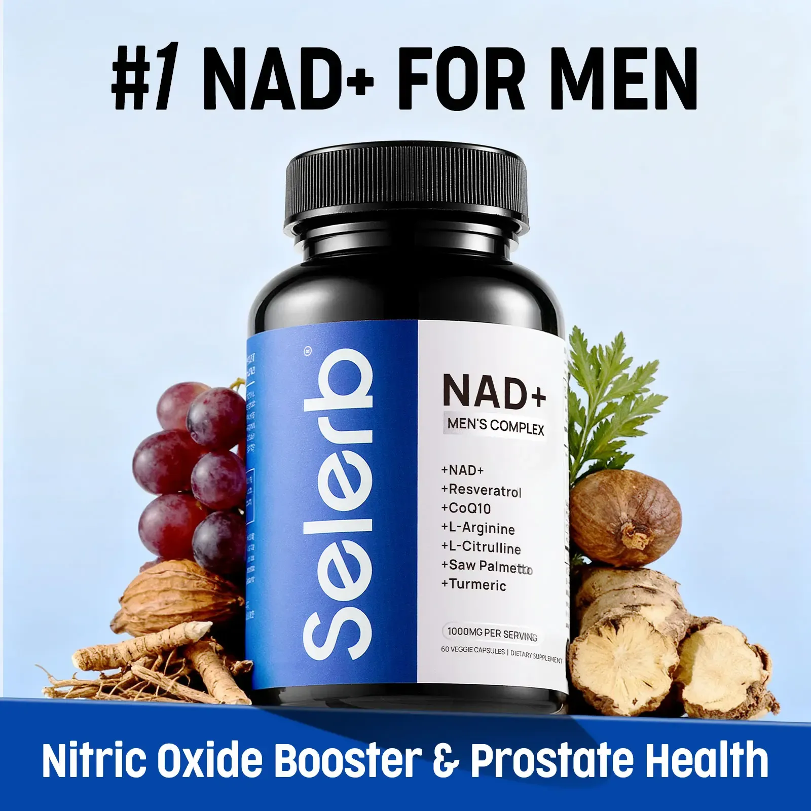 Selerb NAD+ Men's Complex (1000mg) – Potência Celular e Vigor Masculino