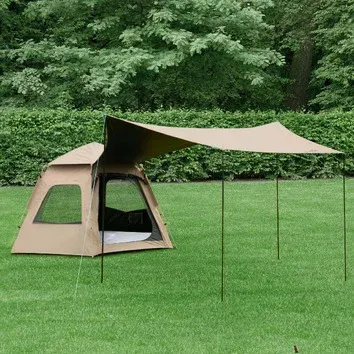 barraca de camping automática com toldo extensível