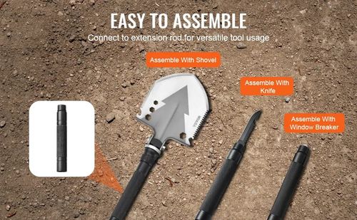 Pá de Sobrevivência Tática Militar Multifuncional