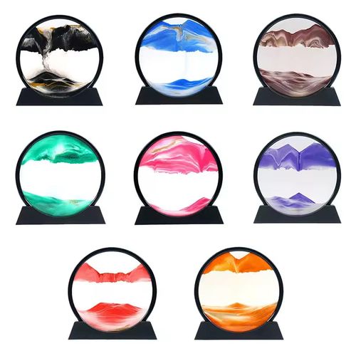 Ampulheta de Areia em Movimento (Moldura Circular)