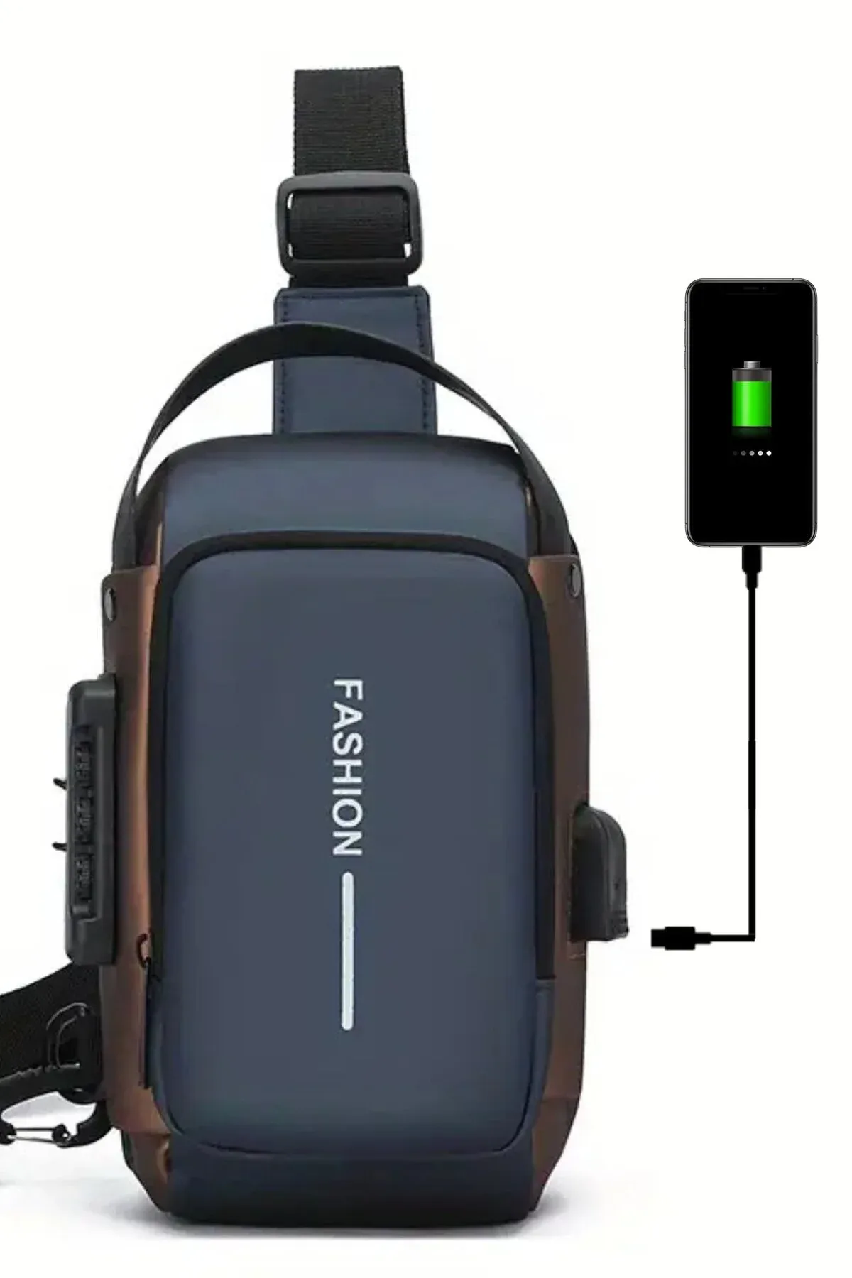 Mochila Crossbody Anti-Furto Premium – Impermeável com Entrada USB