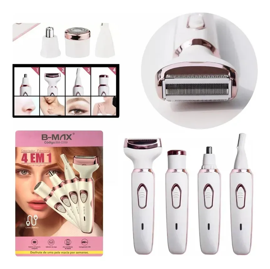 KIT de grooming 4 em 1 recarregável