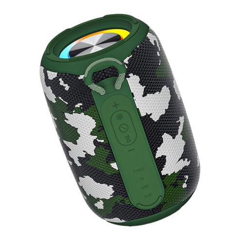 Caixa de Som Bluetooth Portátil RGB Camuflada