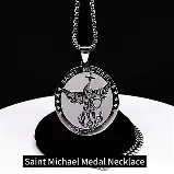 Pingente circular de prata Saint Michael