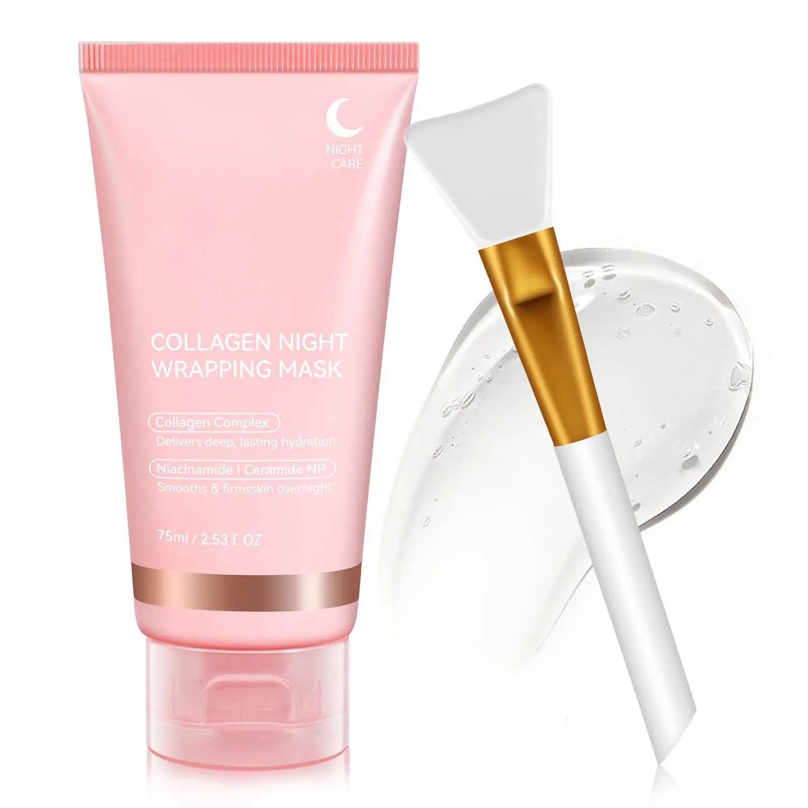 Mascara facial de colágeno para uso noturno