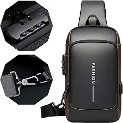 Mochila Crossbody Anti-Furto Premium – Impermeável com Entrada USB