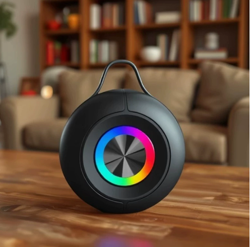Caixa de Som Bluetooth Portátil com LED RGB.