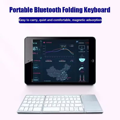 Teclado Bluetooth Dobrável com Touchpad