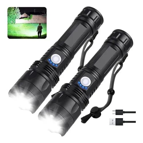 Lanterna Tática de LED com Display Digital de Bateria