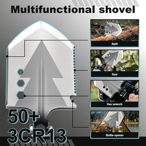 Pá de Sobrevivência Tática Militar Multifuncional