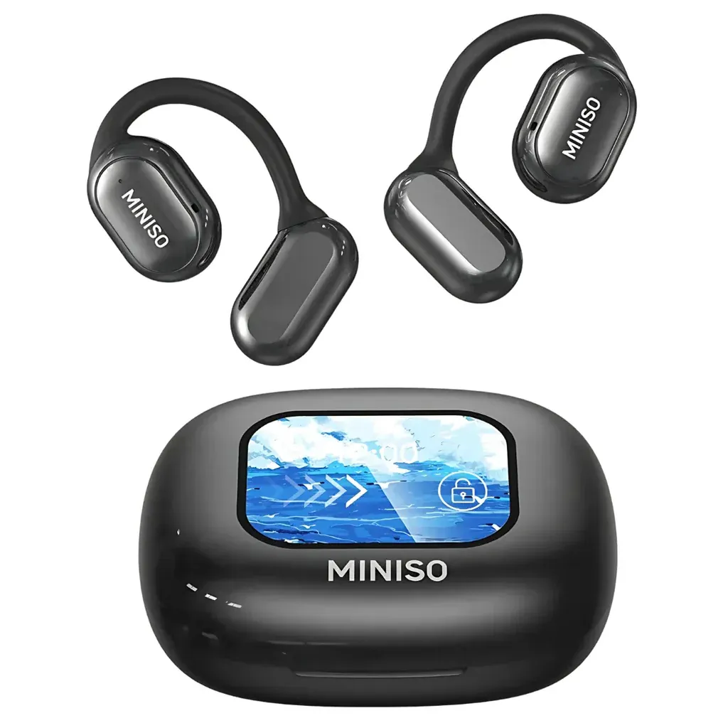 Fone de Ouvido Miniso Open-Ear Bluetooth – Tecnologia de Condução por Ar e Estojo Inteligente