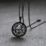 Pingente circular de prata Saint Michael