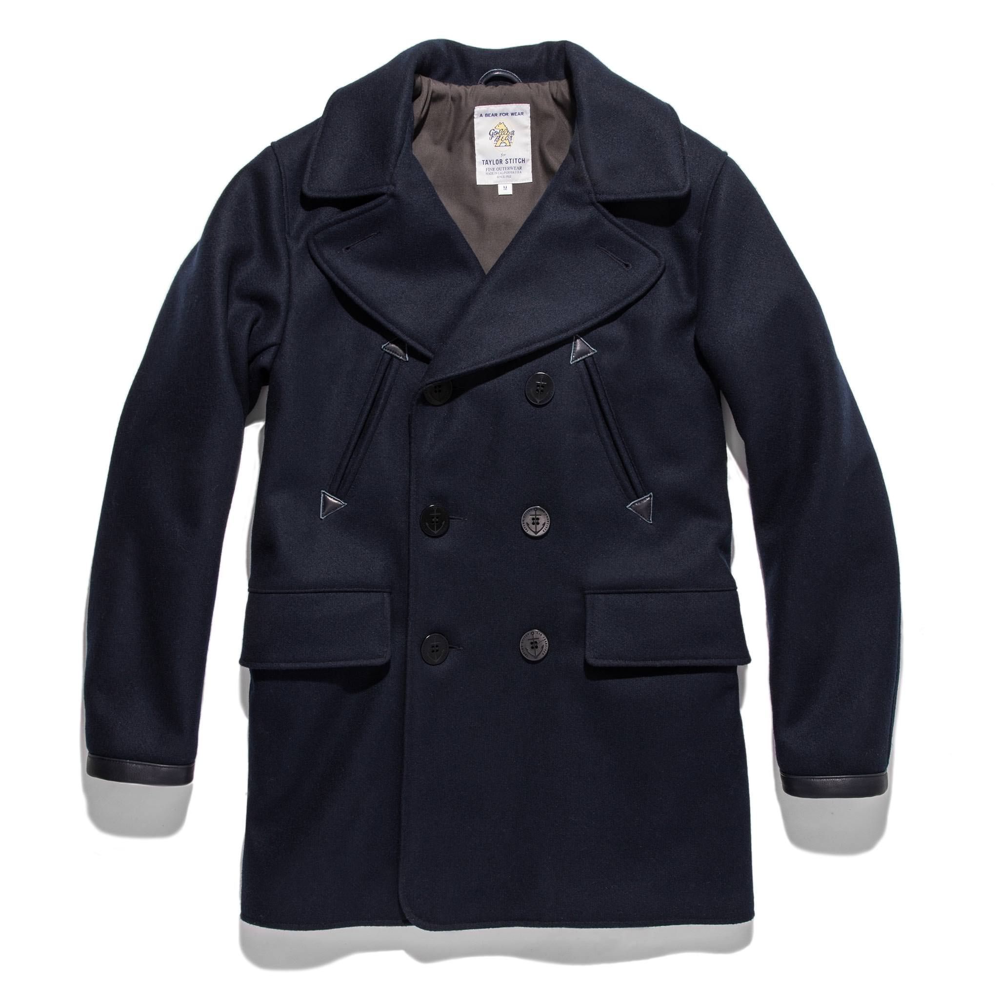 Uacnc Mendocino Peacoat in Navy Melton Wool